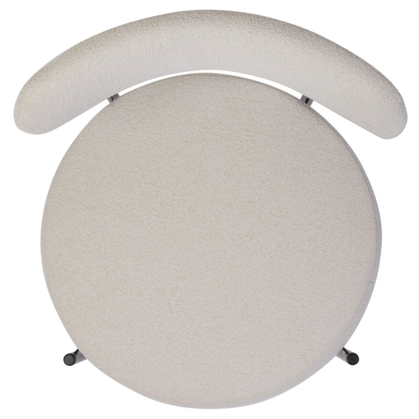 Safavieh Andrean Dining Chair - Chic Boucle Fabric With Solid Metal Legs For Stylish Comfort And Durability White ,Black Metal ,Fabric ,Foam ,Mdf Dch3900c-set2