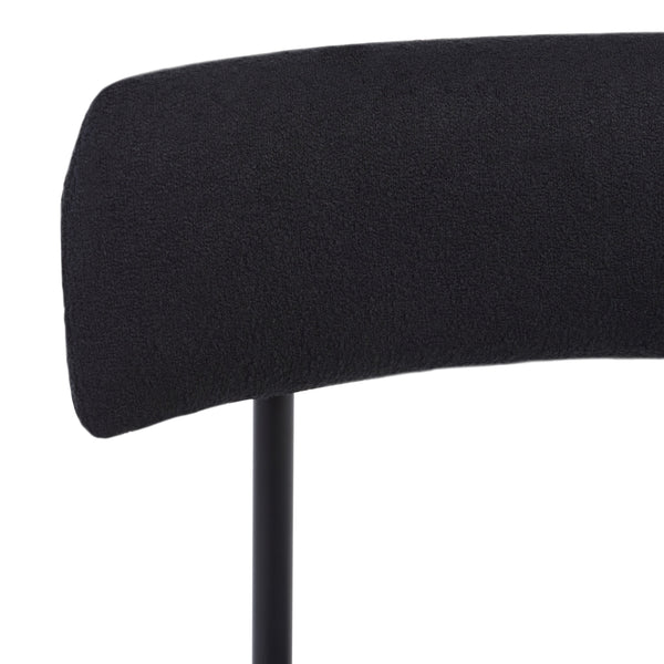 Safavieh Andrean Dining Chair - Chic Boucle Fabric With Solid Metal Legs For Stylish Comfort And Durability Black ,Black Metal ,Fabric ,Foam ,Mdf Dch3900d-set2