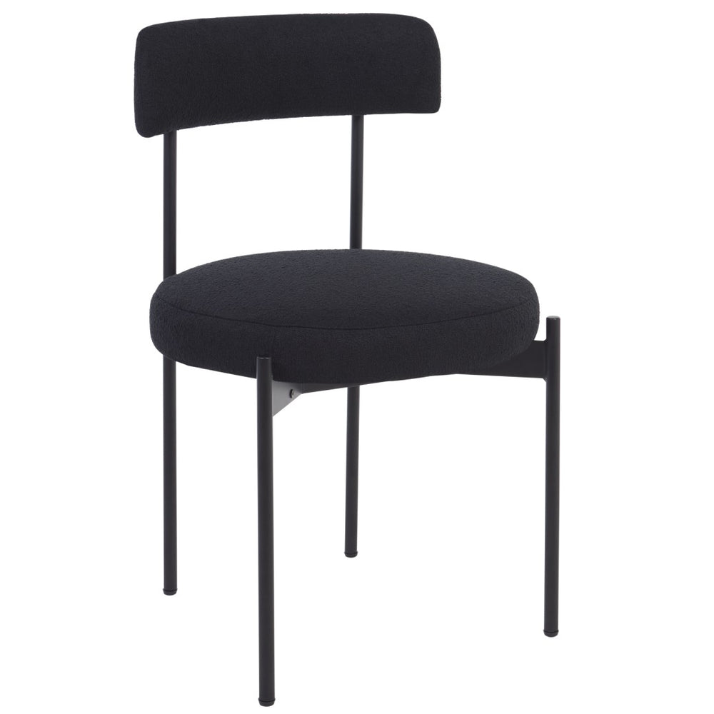 Safavieh ANDREAN Dining Chair - Modern Design with Luxurious Boucle Upholstery for Ultimate Comfort and Style Black / Black DCH3900D-SET2