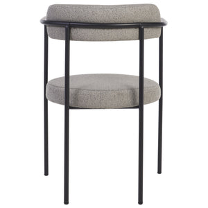 Safavieh Andrean Dining Chair - Chic Grey Boucle Fabric With Black Metal Legs For Stylish Comfort And Durability Grey ,Black Metal ,Fabric ,Foam ,Mdf Dch3901a-set2