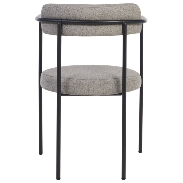 Safavieh Andrean Dining Chair - Chic Grey Boucle Fabric With Black Metal Legs For Stylish Comfort And Durability Grey ,Black Metal ,Fabric ,Foam ,Mdf Dch3901a-set2