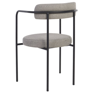 Safavieh Andrean Dining Chair - Chic Grey Boucle Fabric With Black Metal Legs For Stylish Comfort And Durability Grey ,Black Metal ,Fabric ,Foam ,Mdf Dch3901a-set2