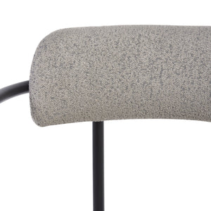 Safavieh Andrean Dining Chair - Chic Grey Boucle Fabric With Black Metal Legs For Stylish Comfort And Durability Grey ,Black Metal ,Fabric ,Foam ,Mdf Dch3901a-set2