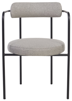 Safavieh Andrean Dining Chair - Chic Grey Boucle Fabric With Black Metal Legs For Stylish Comfort And Durability Grey ,Black Metal ,Fabric ,Foam ,Mdf Dch3901a-set2