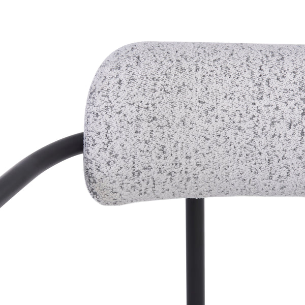 Safavieh Andrean Dining Chair - Chic Grey Boucle Fabric With Black Metal Legs For Stylish Comfort And Durability Black W,White ,Black Metal ,Fabric ,Foam ,Mdf Dch3901b-set2