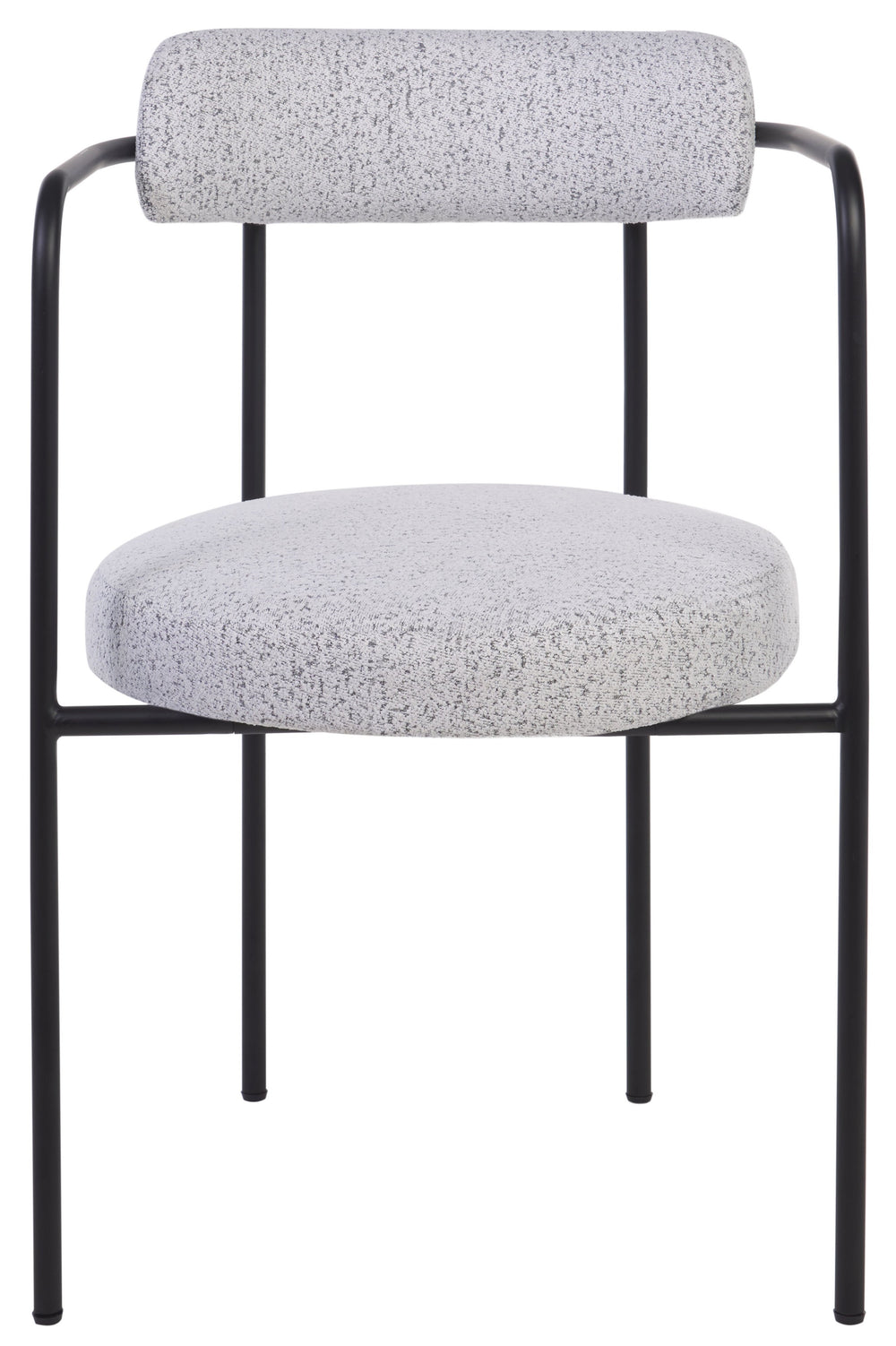 Safavieh Andrean Dining Chair - Chic Grey Boucle Fabric With Black Metal Legs For Stylish Comfort And Durability Black W,White ,Black Metal ,Fabric ,Foam ,Mdf Dch3901b-set2