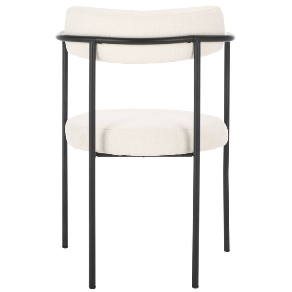 Safavieh Andrean Dining Chair - Chic Grey Boucle Fabric With Black Metal Legs For Stylish Comfort And Durability White ,Black Metal ,Fabric ,Foam ,Mdf Dch3901c-set2