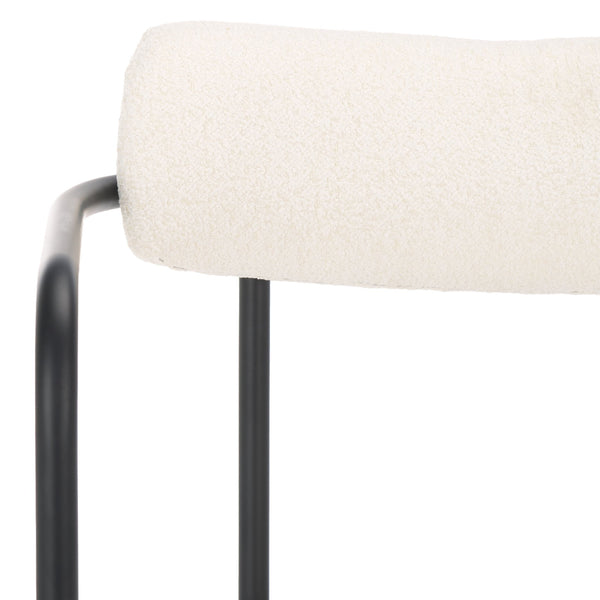 Safavieh Andrean Dining Chair - Chic Grey Boucle Fabric With Black Metal Legs For Stylish Comfort And Durability White ,Black Metal ,Fabric ,Foam ,Mdf Dch3901c-set2