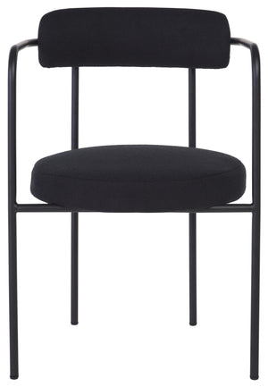 Safavieh Andrean Dining Chair - Chic Grey Boucle Fabric With Black Metal Legs For Stylish Comfort And Durability Black ,Black Metal ,Fabric ,Foam ,Mdf Dch3901d-set2