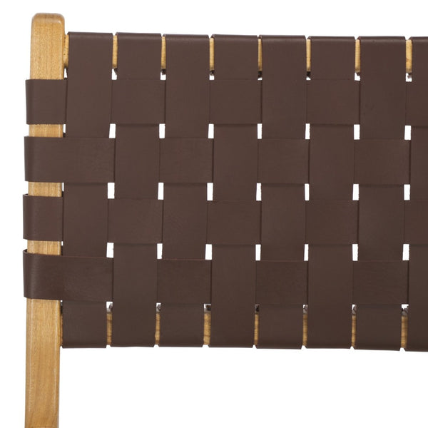 Safavieh TAIKA Woven Leather Dining Chair - Artisan Crafted, Modern Design, Perfect for Stylish Dining Spaces Cognac / Natural DCH4000A-SET2