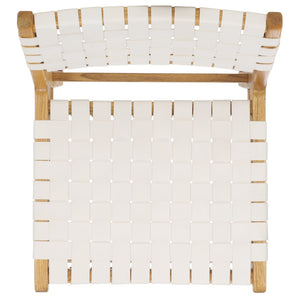 Safavieh TAIKA Woven Leather Dining Chair - Artisan Crafted, Modern Design, Perfect for Stylish Dining Spaces White / Natural DCH4000B-SET2