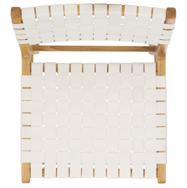 Safavieh TAIKA Woven Leather Dining Chair - Artisan Crafted, Modern Design, Perfect for Stylish Dining Spaces White / Natural DCH4000B-SET2