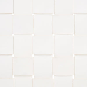 Safavieh TAIKA WOVEN LEATHER DINING CHAIR - Luxurious Comfort and Modern Design for Upscale Dining Spaces White / Light Natural DCH4000D-SET2