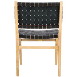 Safavieh Taika Woven Leather Dining Chair - Set of 2 Black / Light Natural DCH4000E-SET2