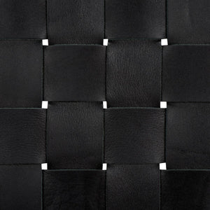 Safavieh Taika Woven Leather Dining Chair - Set of 2 Black / Light Natural DCH4000E-SET2