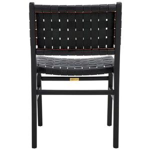 Safavieh Taika Woven Leather Dining Chair - Set of 2 Black DCH4000G-SET2