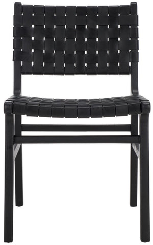 Safavieh Taika Woven Leather Dining Chair - Set of 2 Black DCH4000G-SET2