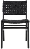 Safavieh Taika Woven Leather Dining Chair - Set of 2 Black DCH4000G-SET2