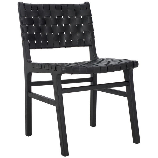 Safavieh Taika Woven Leather Dining Chair - Set of 2 Black DCH4000G-SET2