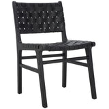 Safavieh Taika Woven Leather Dining Chair - Set of 2 Black DCH4000G-SET2