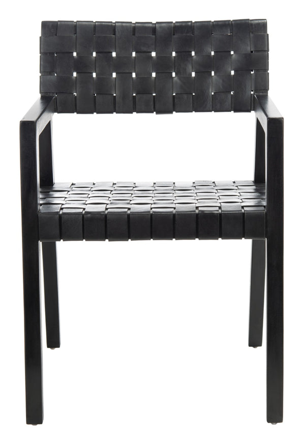 Safavieh Cire Leather Dining Chair – Modern Minimalist Design With Sculptural Frame For Stylish Dining Spaces Black DCH4004A