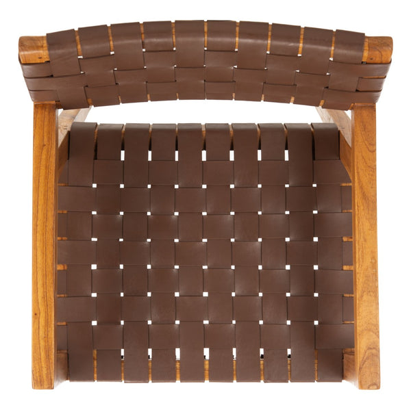 Safavieh Cire Leather Dining Chair – Modern Minimalist Design With Sculptural Frame For Stylish Dining Spaces Cognac / Natural DCH4004B