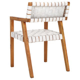 Safavieh Cire Leather Dining Chair White Leather / Natural Body Wood DCH4004C