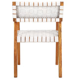 Safavieh Cire Leather Dining Chair White Leather / Natural Body Wood DCH4004C
