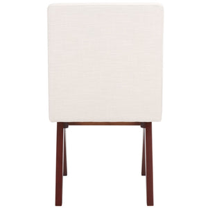 Safavieh Oliviadella Dining Chair - Modern Mid-Century Comfort With Plush Seating For Stylish Dining Spaces Bone / Walnut DCH4500A
