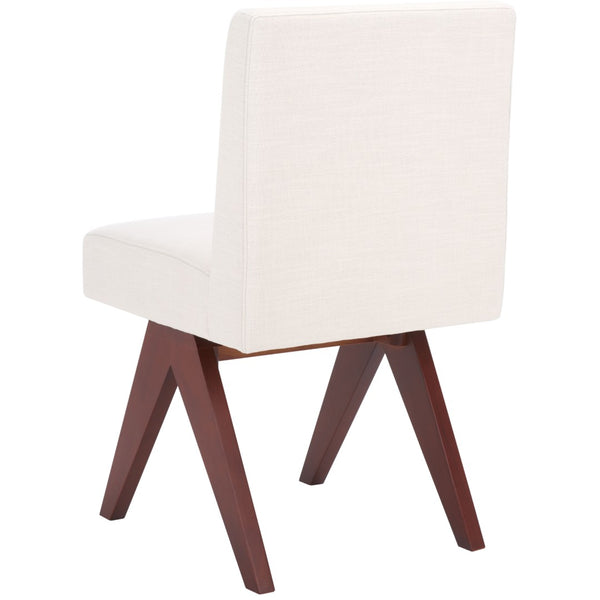 Safavieh Oliviadella Dining Chair - Modern Mid-Century Comfort With Plush Seating For Stylish Dining Spaces Bone / Walnut DCH4500A