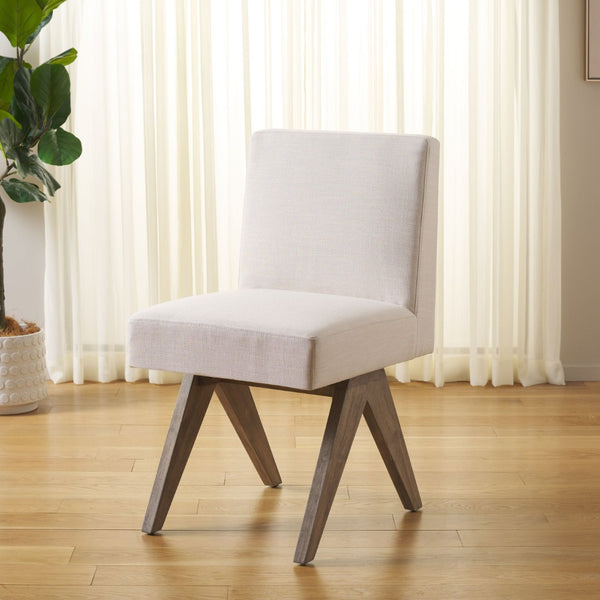 Safavieh Oliviadella Dining Chair - Modern Mid-Century Comfort With Plush Seating For Stylish Dining Spaces Bone / White Washed DCH4500B