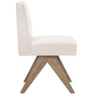 Safavieh Oliviadella Dining Chair - Modern Mid-Century Comfort With Plush Seating For Stylish Dining Spaces Bone / White Washed DCH4500B
