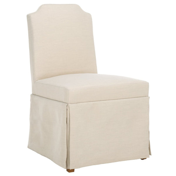 Safavieh CLARSTE Dining Chair in Sand - Elegant Upholstered Design with Metallic Handle for Modern Comfort DCH4501A-SET2