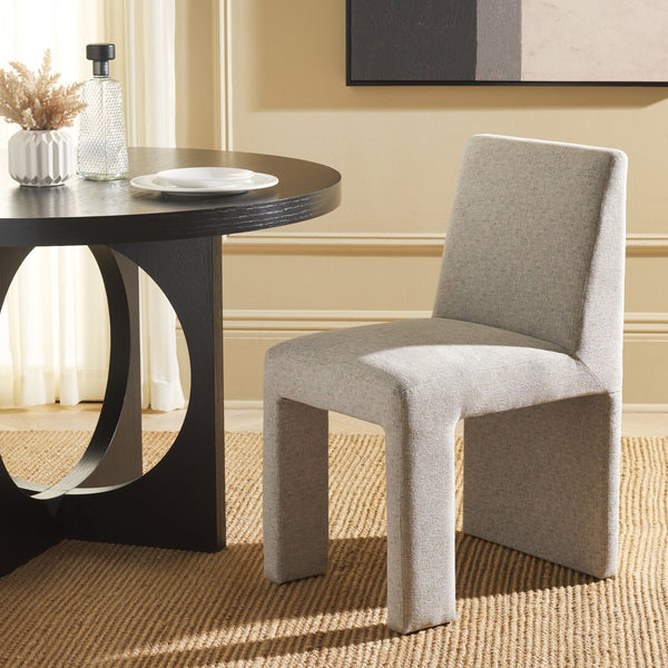 Safavieh Zale Dining Chair - Light Grey Upholstered Elegance With Sculptural Design For Modern Spaces Light Grey Wood,Fabric,Foam Dch5200b