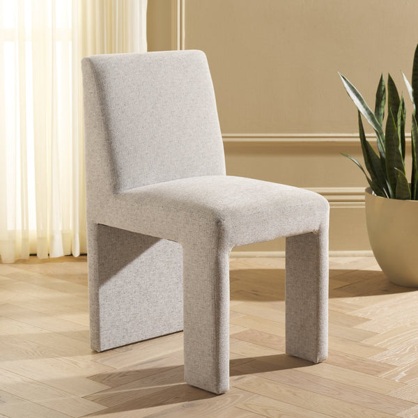 Safavieh Zale Dining Chair - Light Grey Upholstered Elegance With Sculptural Design For Modern Spaces Light Grey Wood,Fabric,Foam Dch5200b