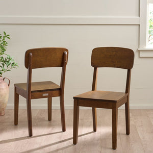 Safavieh Tevin Rattan and Wood Dining Chair Handcrafted Transitional Seat for Modern Rooms Walnut DCH5900A-SET2