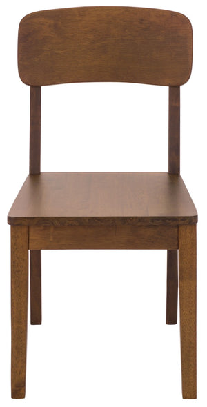 Safavieh Tevin Rattan and Wood Dining Chair Handcrafted Transitional Seat for Modern Rooms Walnut DCH5900A-SET2