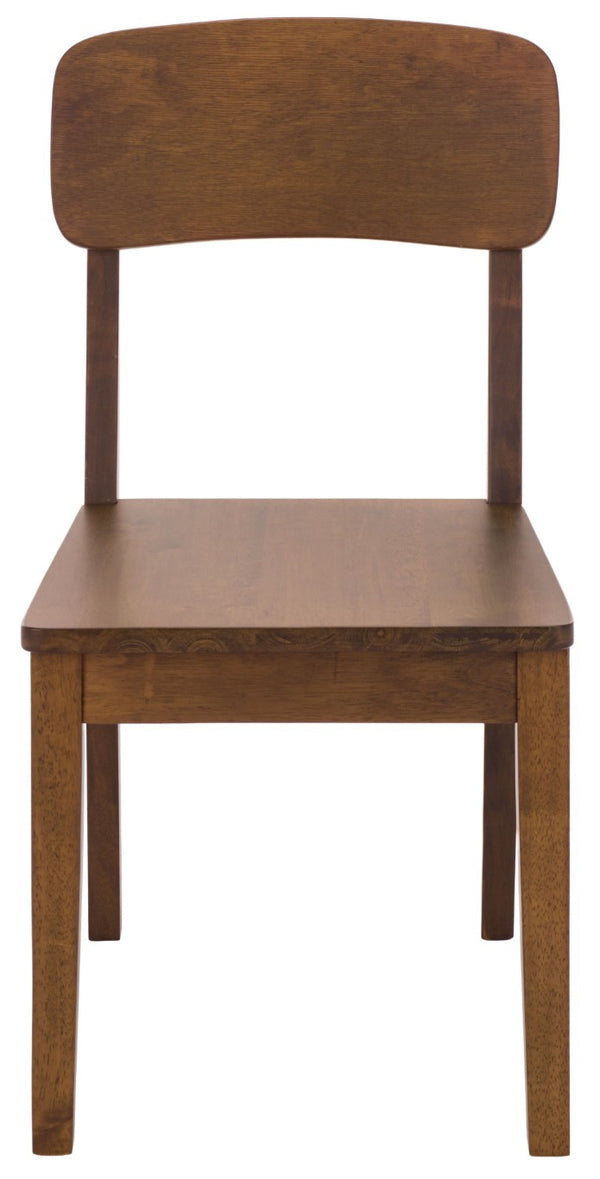 Safavieh Tevin Rattan and Wood Dining Chair Handcrafted Transitional Seat for Modern Rooms Walnut DCH5900A-SET2