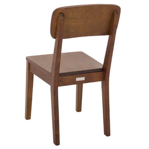 Safavieh Tevin Rattan and Wood Dining Chair Handcrafted Transitional Seat for Modern Rooms Walnut DCH5900A-SET2