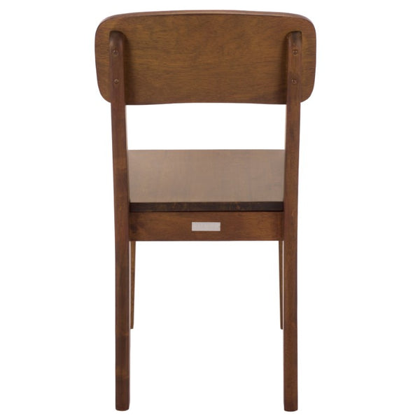 Safavieh Tevin Rattan and Wood Dining Chair Handcrafted Transitional Seat for Modern Rooms Walnut DCH5900A-SET2