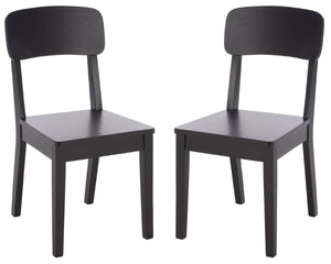 Safavieh Tevin Rattan and Wood Dining Chair Handcrafted Transitional Seat for Modern Rooms Black DCH5900B-SET2