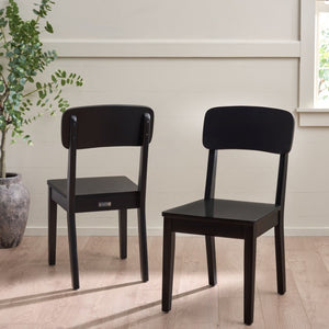 Safavieh Tevin Rattan and Wood Dining Chair Handcrafted Transitional Seat for Modern Rooms Black DCH5900B-SET2