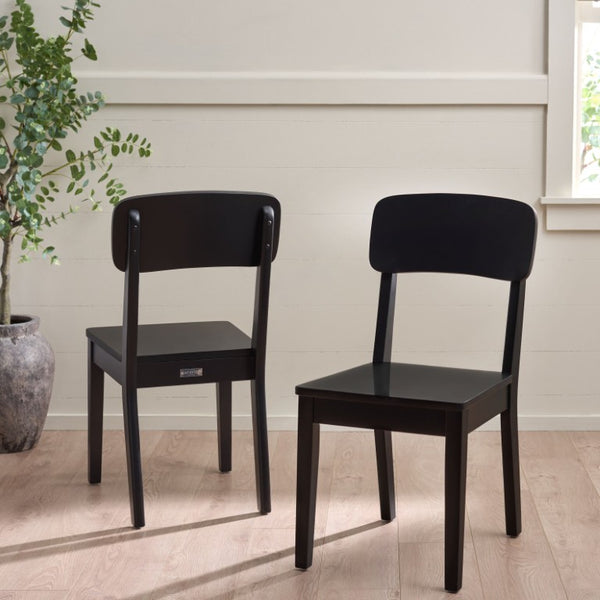Safavieh Tevin Rattan and Wood Dining Chair Handcrafted Transitional Seat for Modern Rooms Black DCH5900B-SET2