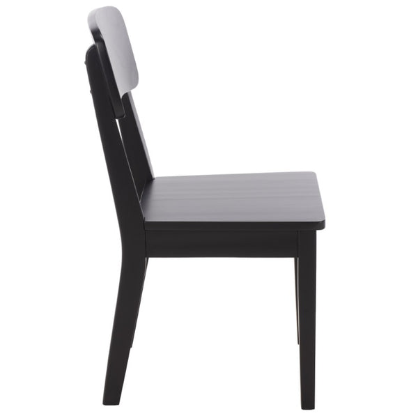 Safavieh Tevin Rattan and Wood Dining Chair Handcrafted Transitional Seat for Modern Rooms Black DCH5900B-SET2