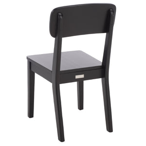 Safavieh Tevin Rattan and Wood Dining Chair Handcrafted Transitional Seat for Modern Rooms Black DCH5900B-SET2