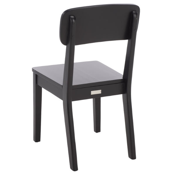 Safavieh Tevin Rattan and Wood Dining Chair Handcrafted Transitional Seat for Modern Rooms Black DCH5900B-SET2