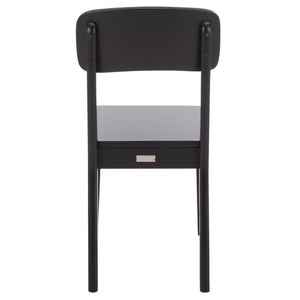Safavieh Tevin Rattan and Wood Dining Chair Handcrafted Transitional Seat for Modern Rooms Black DCH5900B-SET2
