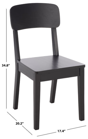 Safavieh Tevin Rattan and Wood Dining Chair Handcrafted Transitional Seat for Modern Rooms Black DCH5900B-SET2