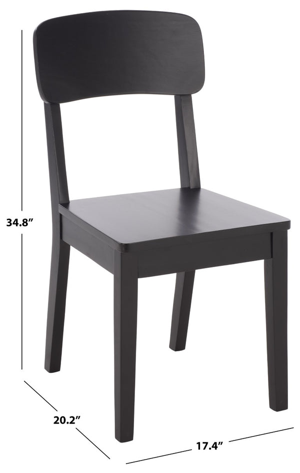 Safavieh Tevin Rattan and Wood Dining Chair Handcrafted Transitional Seat for Modern Rooms Black DCH5900B-SET2