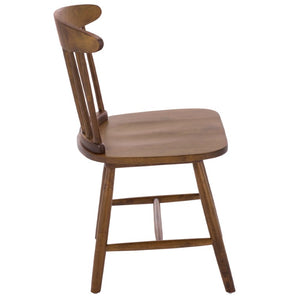 Safavieh Gregor Solid Rubberwood Dining Chair Warm Natural Finish for Modern Farmhouse Tables Walnut DCH5901A-SET2